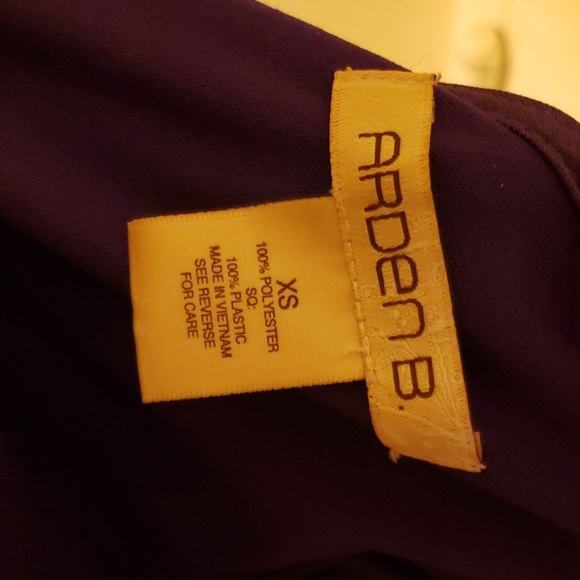 Purple 1 Sleeve Dress by Arden B - Picture 2 of 2
